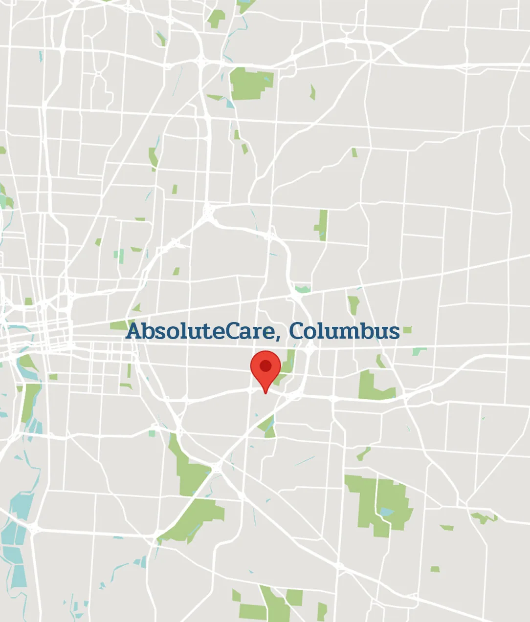 Map-Columbus AbsoluteCare Clinic Location Columbus Map