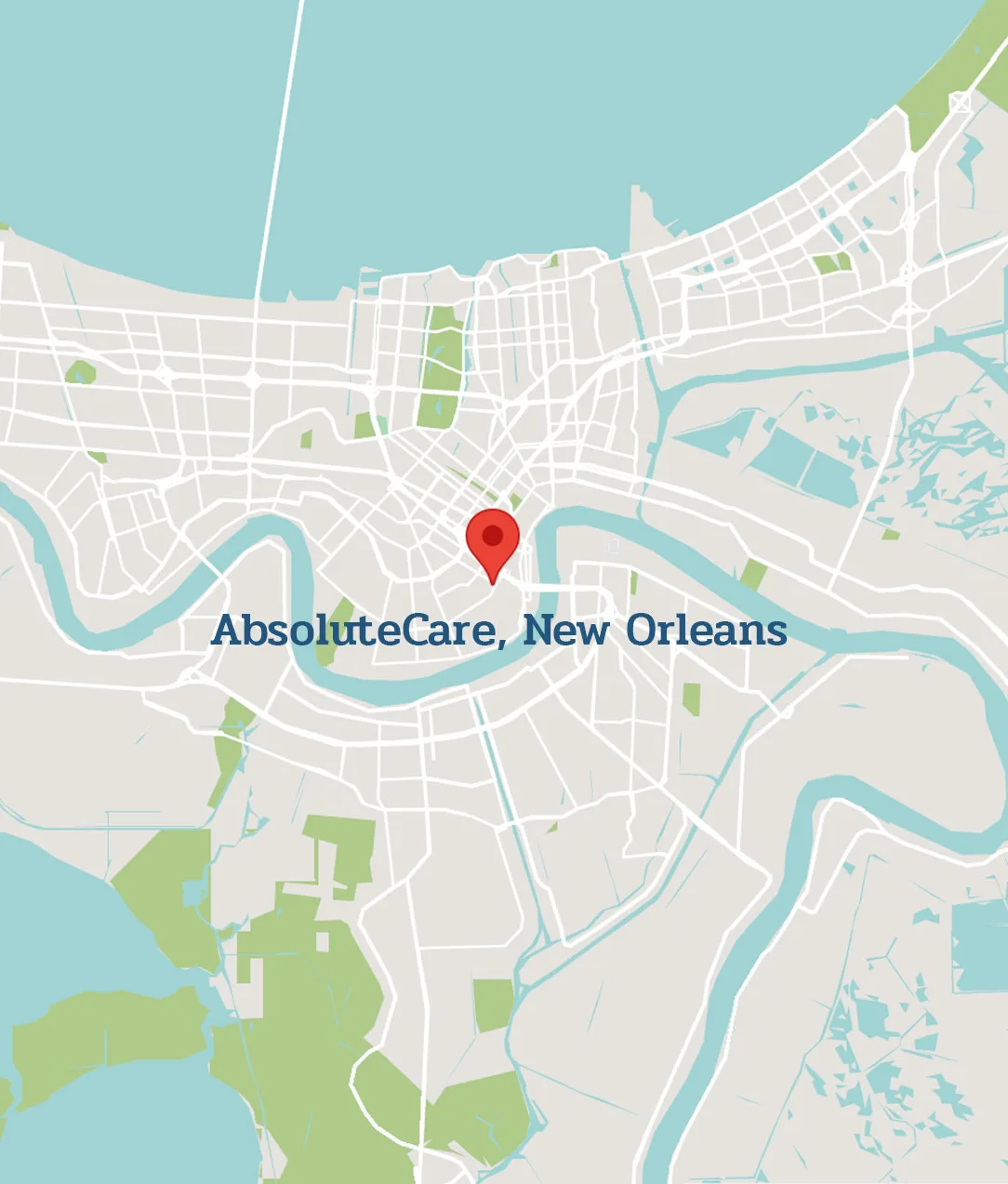 MapNewOrleans AbsoluteCare Clinic Location New Orleans Map